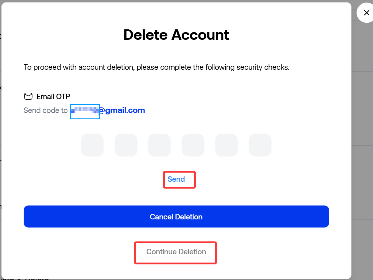 There is currently no email OTP page for entering a verification code.
