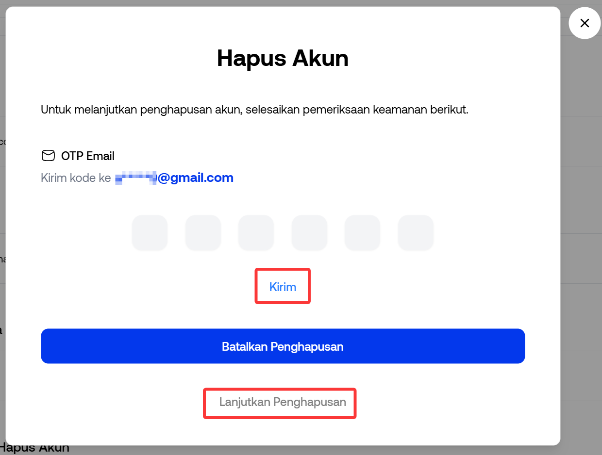 Saat ini tidak tersedia halaman OTP email untuk memasukkan kode verifikasi.